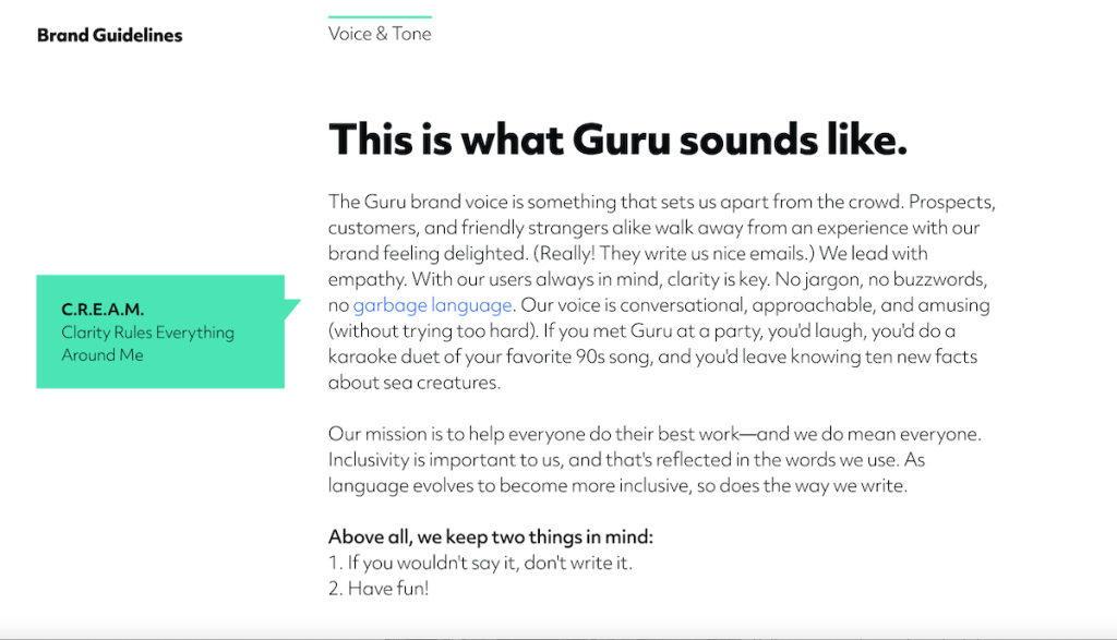 Brand style guide: Voice and tone